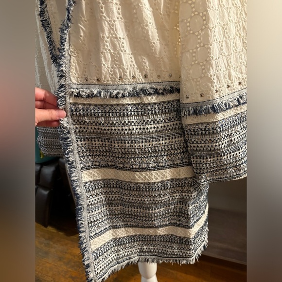 Chico’s Eyelet Topper With Embellished Trim - Picture 2 of 9